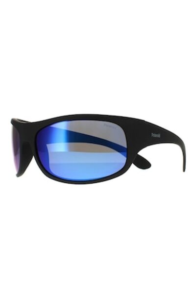 Polaroid Unisex Polarized Sunglasses, Black/Blue, 66-18-125