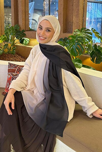 lamelif Degrade Desen Soft Şal Ekru