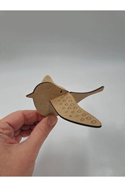 Mu Art Ahşap 15 قطعة من طيور لطيفة رقم 1، رسم خشبي، نشاط فني للمدرسة، 13 سم