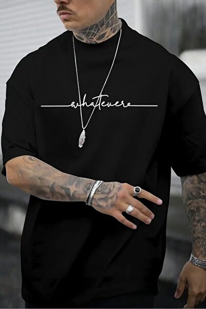 trendypassion Tricou oversize cu imprimeu Whatever pentru bărbați