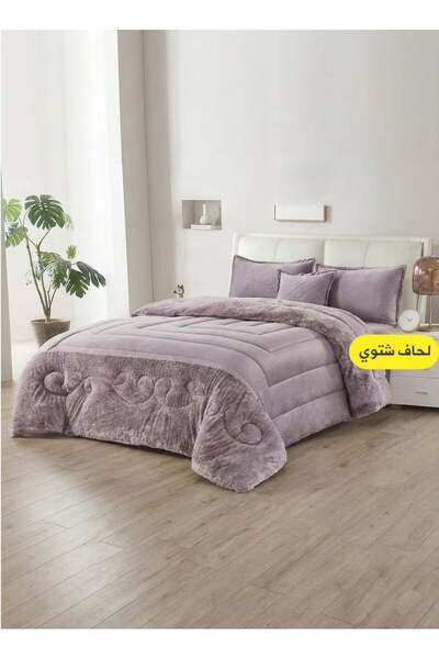 Mon 6-piece winter comforter set, velvet, on soft sheets - for two people