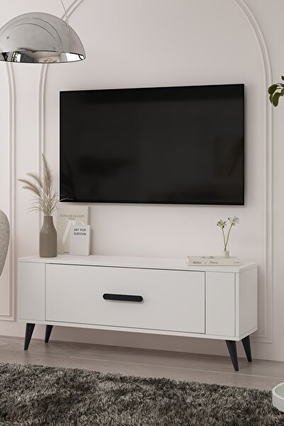 cantek dizayn TV1338CT RETRO-128 TV SEHPASI BEYAZ-SİYAH