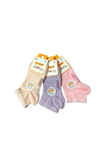 Dündar 3-Piece Plus Girls' Modal Stitch-Free Booties Short Socks