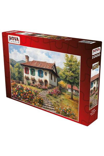 Nova Puzzle لغز حلم الربيع مكون من 1000 قطعة - منزل جبلي وسلالم