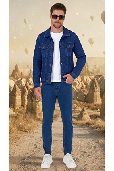 DYNAMO Men's Full Stretch Fabric Flexible Slim Fit Denim Jacket