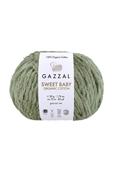 Gazzal Sweet Baby 100% bumbac organic – 50 g 75 m Ață de tricotat pentru bebe...