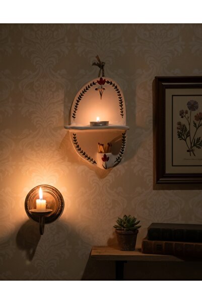 Mogolune El Yapımı Çömlek Vintage Duvar Süsü Mumluk