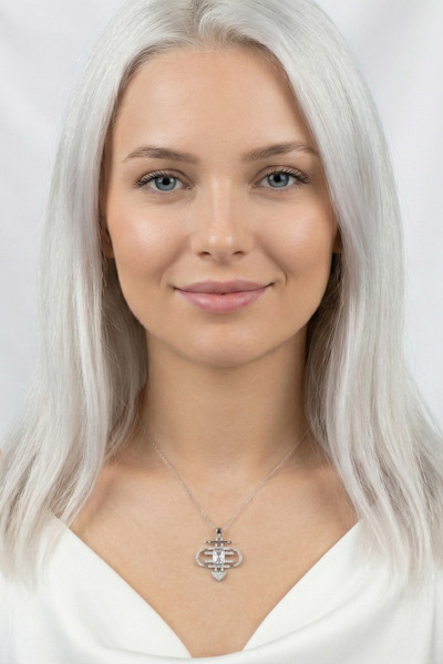 özgül takı ve tasarım Baget Model Zircon Stone Stainless Steel Silver Color Necklace