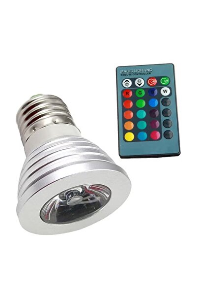 Generic مصباح LED متغير اللون مع جهاز تحكم عن بعد متعدد الألوان
