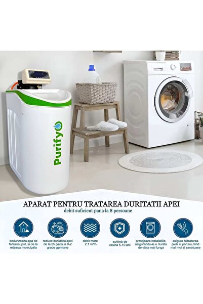 Purifyo Statie de dedurizare 5-8 pers. si Sterilizator apa UV-55W, Filtru de apa cu counter