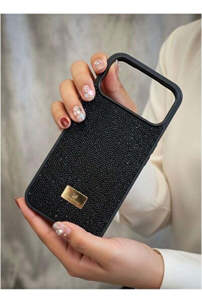 Swarovski iPhone 17 Pro Max Black Crystal Fabric Case