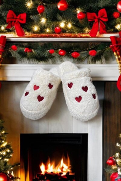 SWORD Winter Women's House Slippers |   Small Heart Embroidered Rabbit Fur |   Non-Slip Base