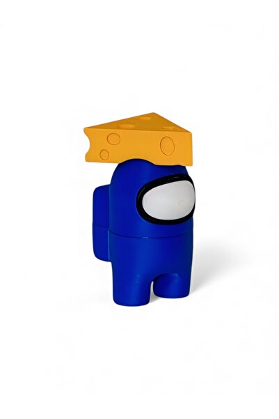 PurpleJam شخصية من لعبة Among Us ترتدي قبعة جبنة، تمثال شخصية زرقاء بحجم 8 سم...