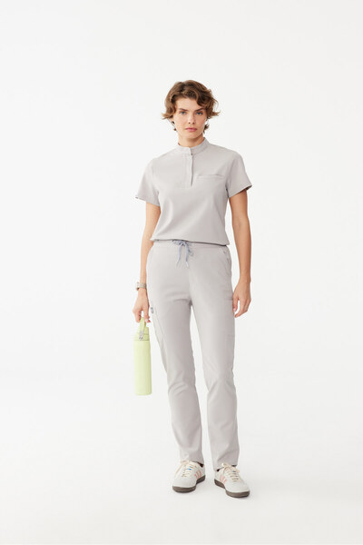 SAR UNIFORM Cosmos Gri deschis cu guler judecător material elastic Set de uni...