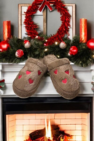 SWORD Winter Women's House Slippers |   Small Heart Embroidered Rabbit Fur |   Non-Slip Base