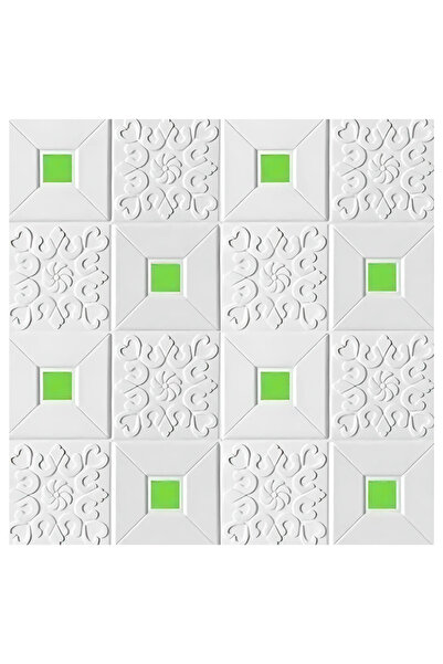 SDEPOT Set de 50 plăci de tavan SDEPOT®, grosime 3 mm, 70x70 cm, model elegant, cu pătrat, verde