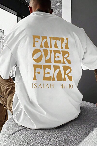 trendypassion Bărbat Fear cu imprimeu supradimensionat tricou