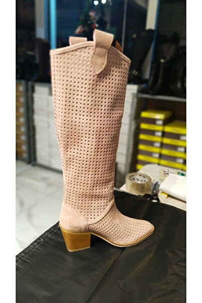 POTEEN Cizme de vară cu toc Western Kowboy pentru femei PTN Semafre - roz