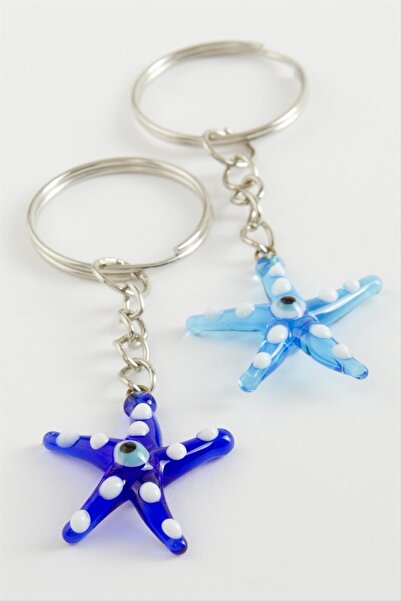 Marsilyan Starfish Glass Keychain