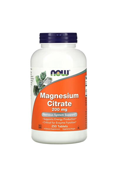 Now Foods, Magnesium Citrate Energy Enzyme Nervous support 200 mg 250 Tablets