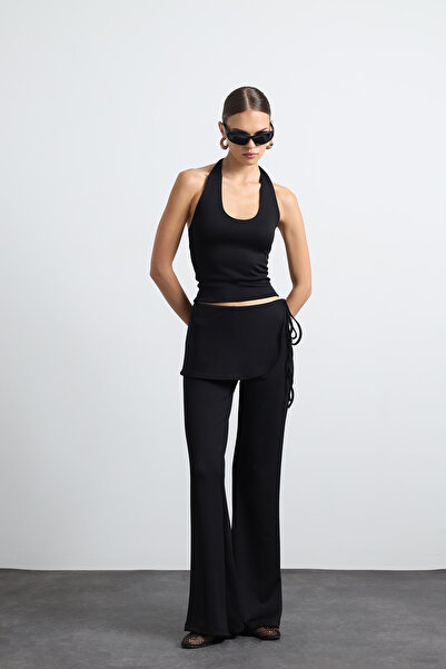 Mozto Orsine Siyah Etekli Pantolon