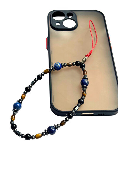 ayrestyle Lapis Lazuli Natural Stone Phone Charm – Red String Strap with Tige...
