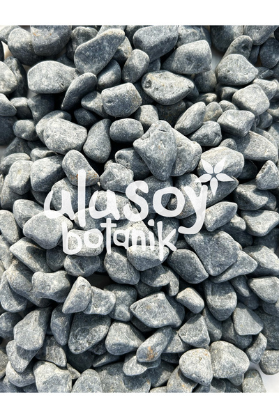 Ulusoy Botanik Siyah Dolomit Taş / Bazalt Taşı / Dekoratif Siyah Taş / 1-2 cm...