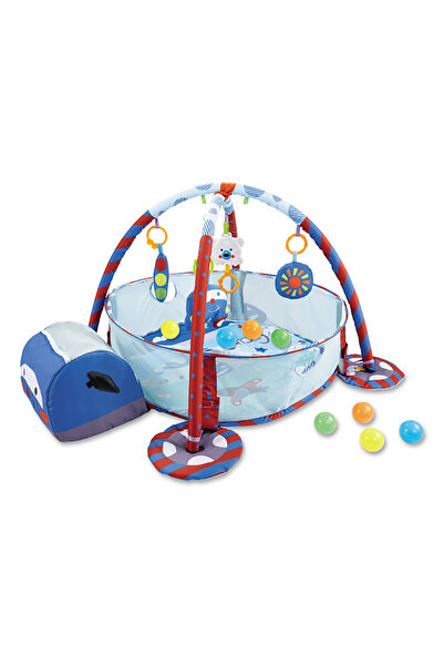 LITTLE ANGEL – حوض كرات للأطفال مع ألعاب معلقة – أزرق