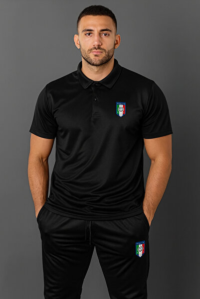 NOFLEN Set de pantaloni scurți și pantaloni de trening cu guler polo, imprima...