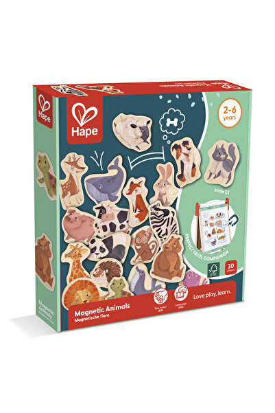 Hape Jucarie din lemn copii - Magneti cu animale (30 piese), copii varsta 2 a...
