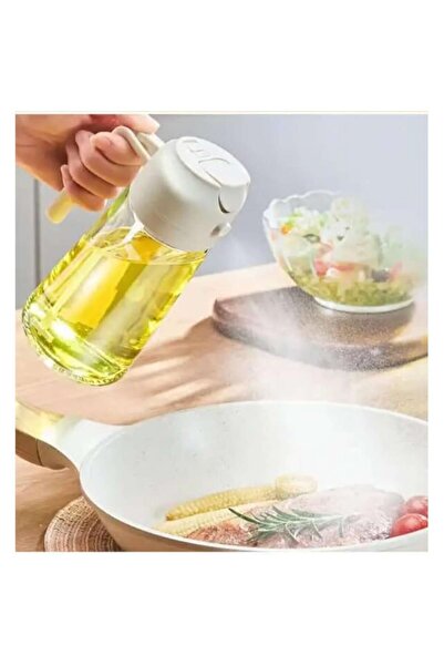 Avatto Sticlă de ulei 2 în 1 cu pulverizator și dozator, 470 ml, albă