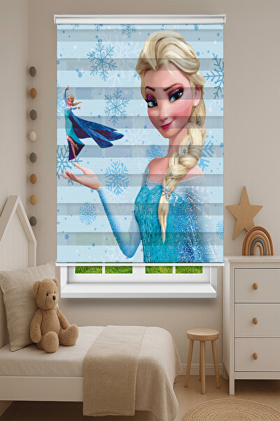 DOKUPER ELSA DİJİTAL BASKILI ZEBRA PERDE-COCUK ODASI-STOR PERDE