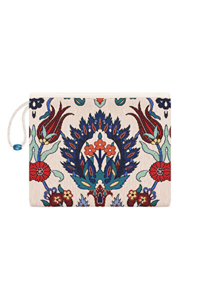 Bursa İpek Flower Pattern Tapestry Hand Bag