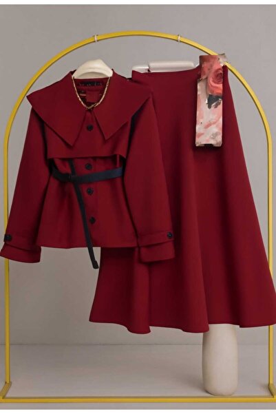 MODA VEDAT Set de fuste scuba cu curea pentru femei