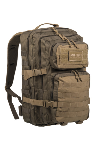 Mil-Tec Ranger Backpack Green/Beige Size 36 Liters - Miltec Army Military Backpack Durable Waterproof