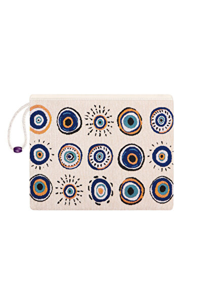 Bursa İpek Evil Eye Bead Pattern Tapestry Handbag