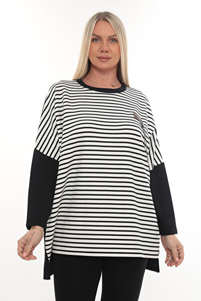 KRUVAZE Plus Size.Striped Modal