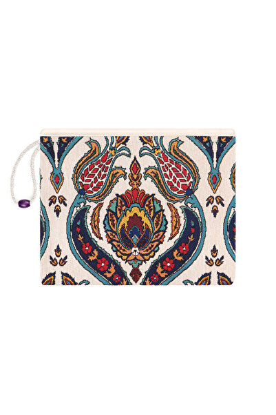 Bursa İpek Candlestick Tulip Pattern Tapestry Handbag