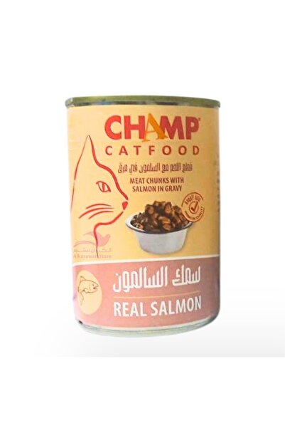 CHAMP طعام تشامب قطع اللحم مع السلمون في مرق (415)جرام