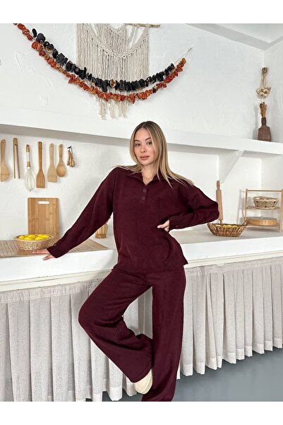 GİYSİ DÜNYASI 57 TRİKO KUMAŞ POLA YAKA KAZAK PNTALON 2 Lİ TAKIM