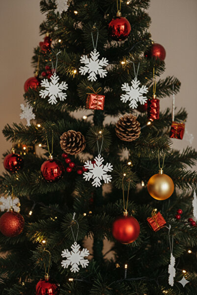 KRGZ 2020 زينة عيد الميلاد بنمط الثلج - مجموعة زينة شجرة عيد الميلاد وديكورات السنة الجديدة