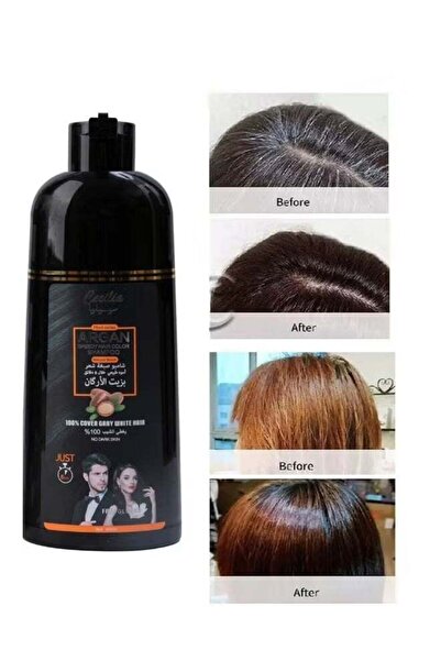 Cecilia مجموعة شامبو صبغ الشعر باللون البني الداكن والأسود الطبيعي مع زيت الأرغان