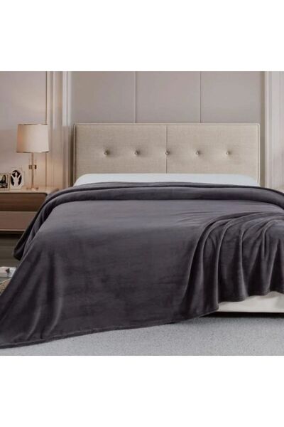 Reiashn بطانية أرلا ملكي ناعمة لون رصاصي غامق شتوي مزدوج