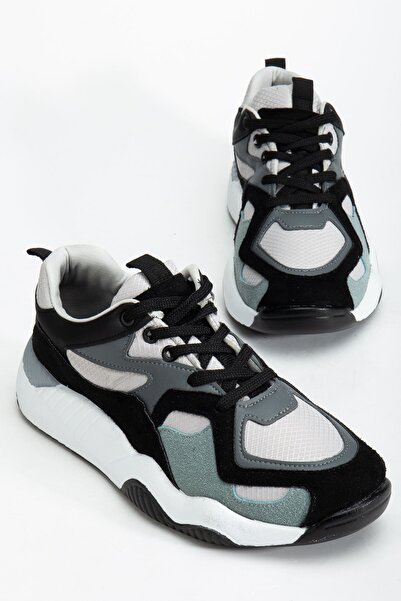 Zerenyus Zri̇n-172-2 Premium Black Gray Lace-Up Women's Sneaker