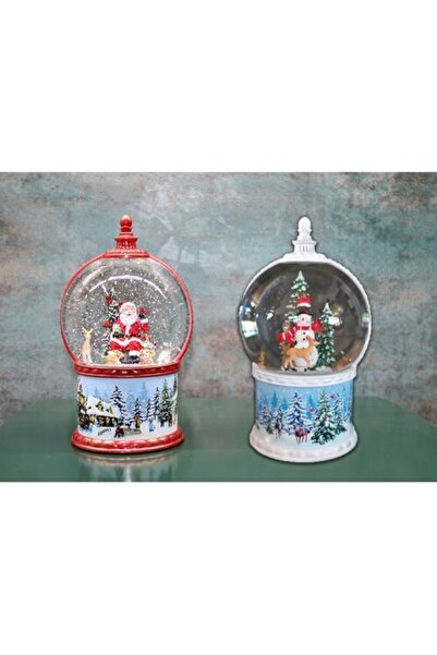 yusa stores كرة الثلج الموسيقية المضاءة مع رجل الثلج وسانتا كلوز