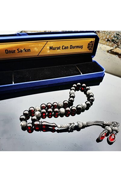 Genel Markalar Sürmeli sıkma kehribar tesbih 1000 ayar Kazaz gümüş püsküllü v...