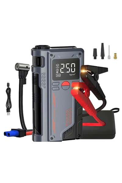 TERRION 1000A Portable Jump Starter & Air Compressor (150PSI) - 12V 29.6Wh for Cars & Trucks, Smart Display