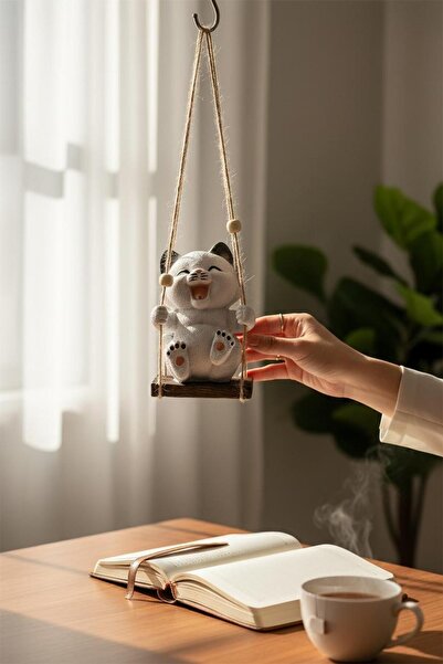 biblo home Sallanan Kedi Bahçe Balkon Süsü