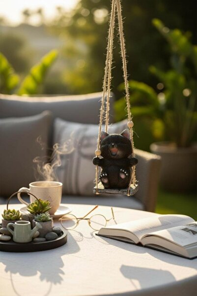 biblo home Sallanan Kedi Bahçe Balkon Süsü