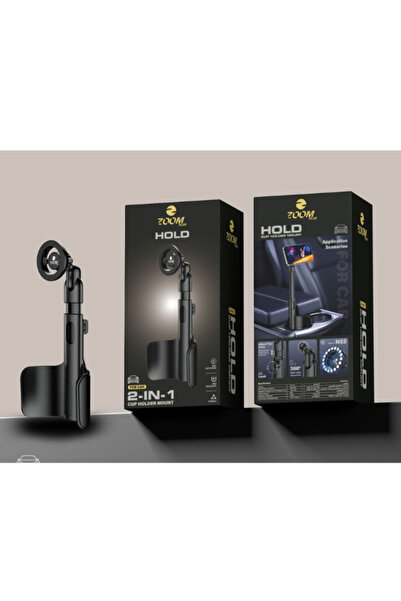 Zoom Plus حامل أكواب للسيارة 2 في 1 مع دوران 360 درجة وتقنية ماج سيف N52